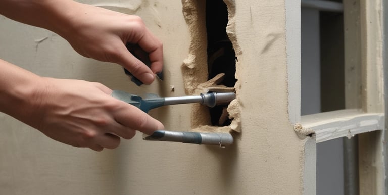 Garden maintenance worker carefully trimming hedges under bright sunlight.
