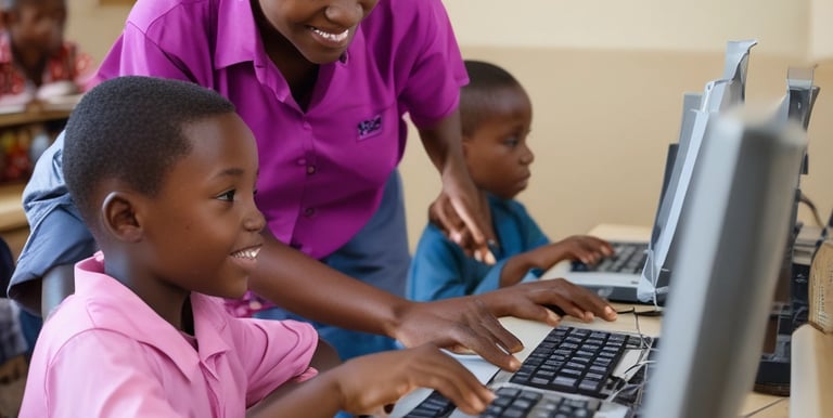 A community workshop where recent graduates practice IT certifications with mentors.