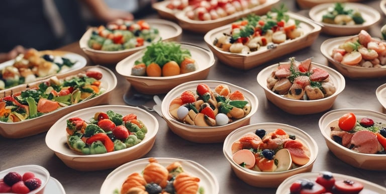 Colorful fruits displayed neatly against a soft green backdrop.