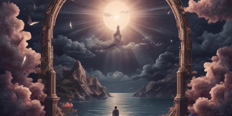 A serene tarot reading setup with purple and gold candles glowing softly.