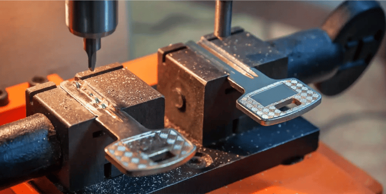 Máquina de cópias de chaves em funcionamento no Chaveiro Itumbiara em Itumbiara GO