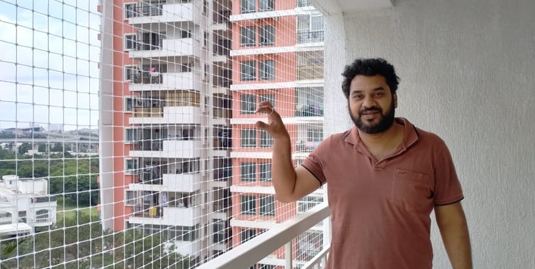 Pigeon nets for balcony installation in Malabar Hill Mumbai apartment