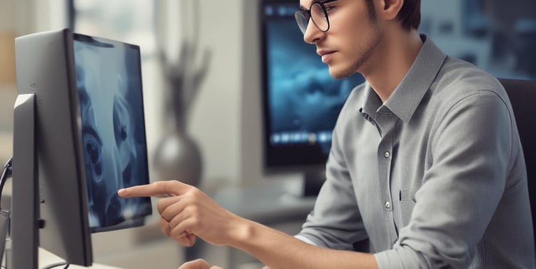 A vibrant small business website displayed on a laptop with marketing flyers and posters nearby.