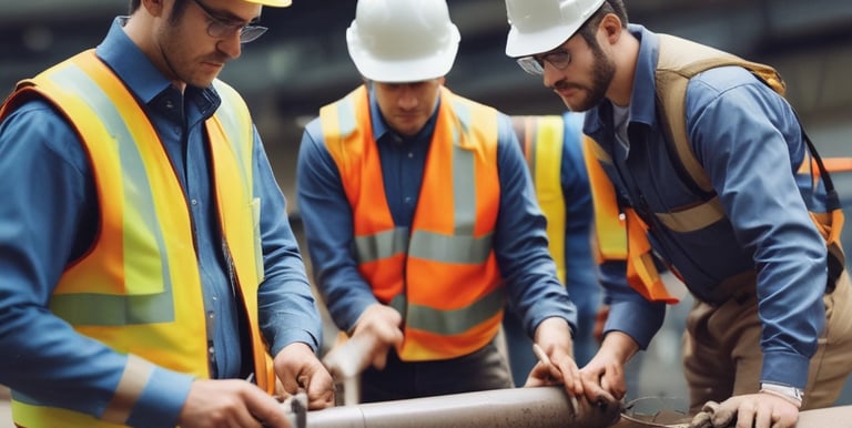 Group of workers attending a safety training session outdoors.