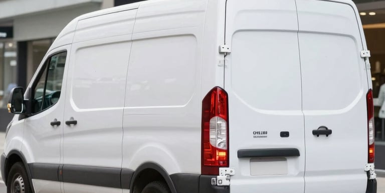 A friendly mover carefully loading boxes into a Swiftvan Movers truck on a sunny day.