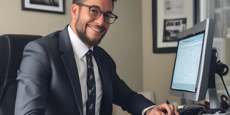 Photo of a modern counseling office setup with warm lighting and comfortable seating.