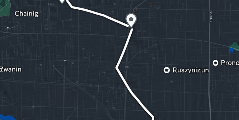 Colorful drawing of a digital map showing multiple patrol routes with icons marking checkpoints.
