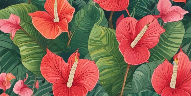 a close up of a plant with red flowers