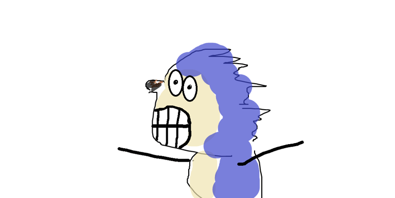 random tekening van sonic ofzo