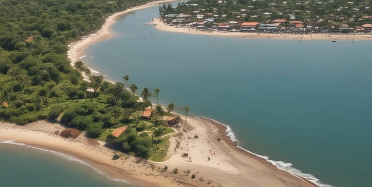 Modern residential building under clear blue sky with green landscaping.