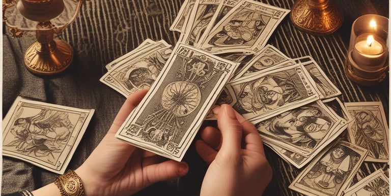 A luxurious tarot deck displayed on a velvet surface.