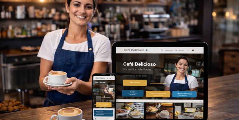 Professional website design for local business shown on desktop and mobile devices