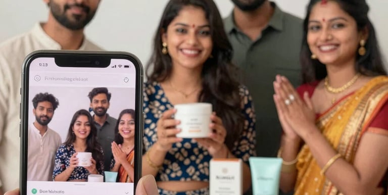A brand manager browsing influencer profiles on a laptop in a cozy office.