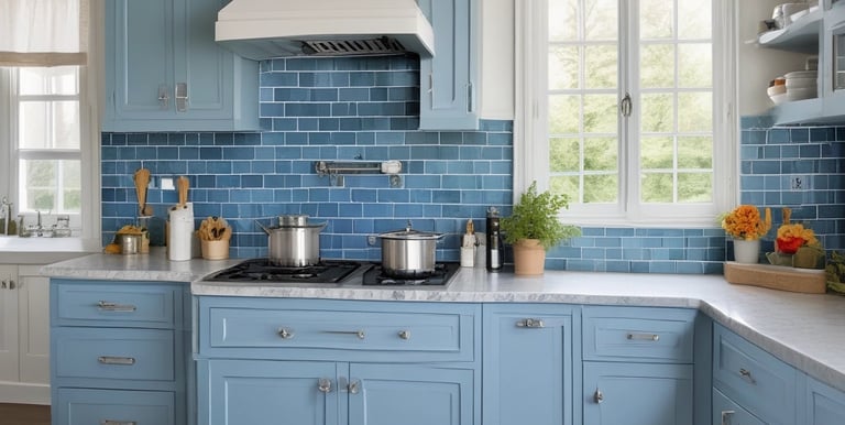 A painter carefully applying a fresh coat of white paint to wooden kitchen cabinets.