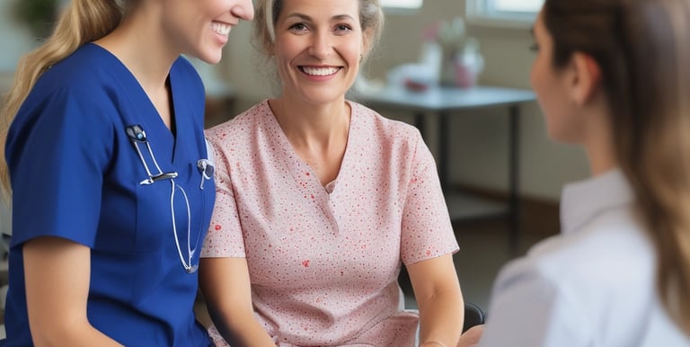 A diverse group of nurses collaborating in a modern hospital environment.