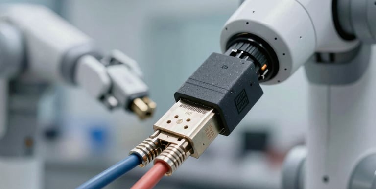 Close-up of hands sorting various electronic components on a workbench.