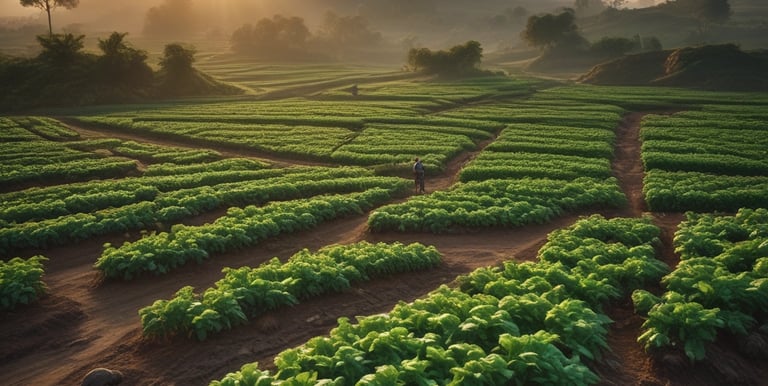 Workers inspecting and packing fresh produce in a clean, organized facility under bright natural light.