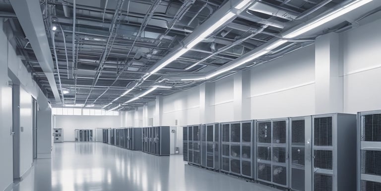 Smart home control panel displaying temperature and ventilation settings.