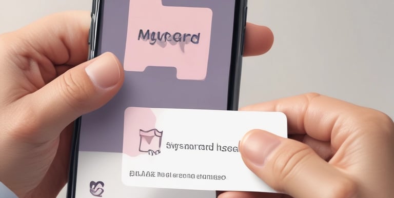 Close-up of a hand tapping a sleek NFC digital business card on a smartphone.