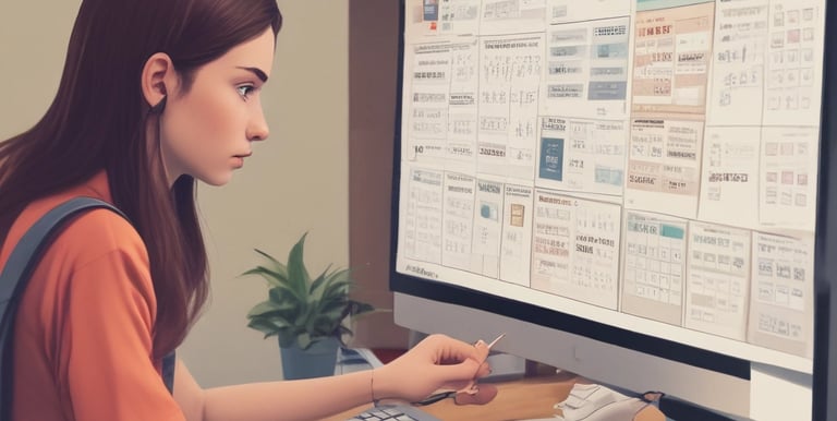 A sleek modern dashboard interface showing different university system options with Pantone color accents.