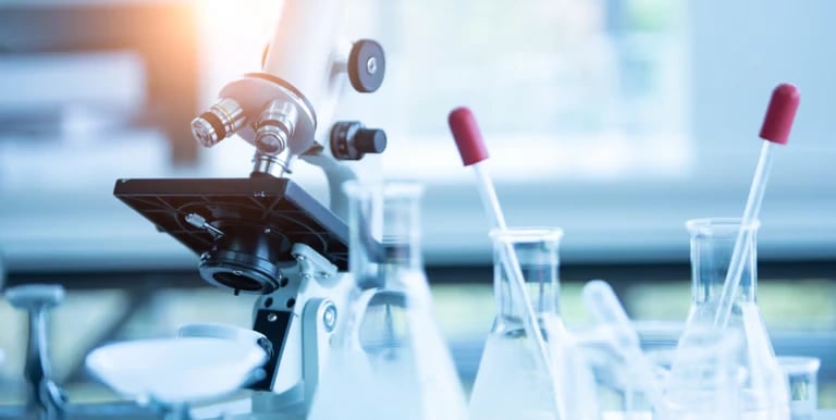 Microscope with Flasks