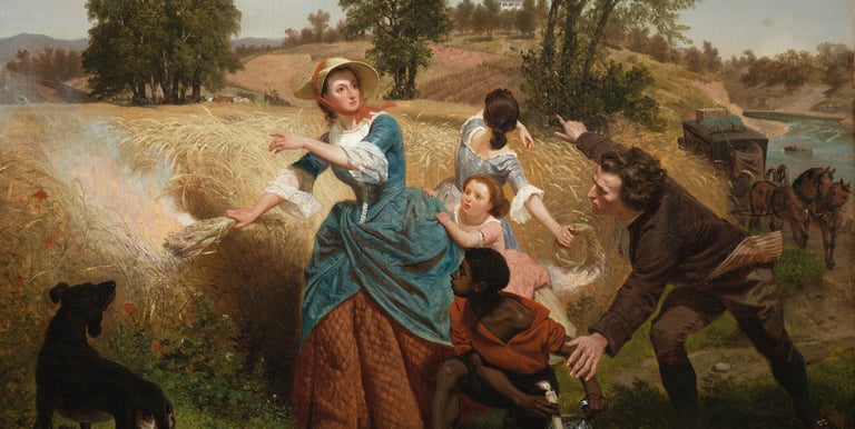 Mrs. Schuyler Burning Her Wheat Fields on the Approach of the British painting
