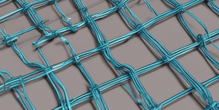 Photo of galvanized wire mesh rolls stacked in a factory setting.