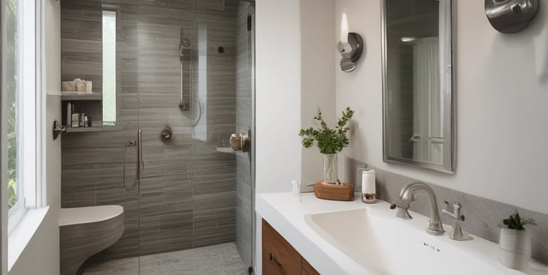A skilled worker painting a bright, freshly renovated kitchen wall.