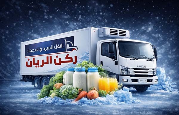 خدمات النقل المبرد  نقل المواد التي تحتاج إلى درجات حرارة من 0° إلى 8° مئوية مثل المنتجات الغذائية ا