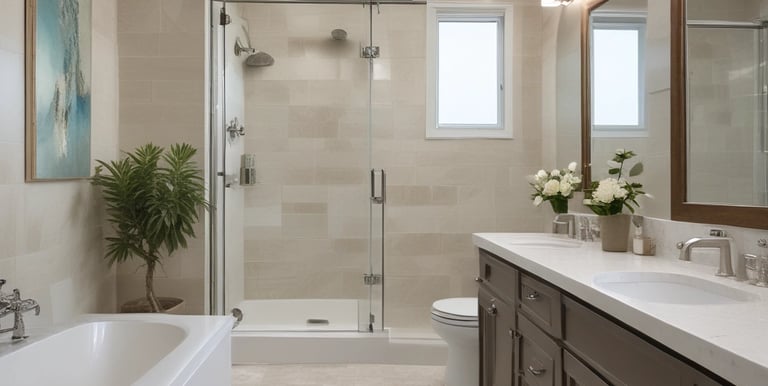 A skilled construction team working on a modern kitchen remodel with sleek cabinetry and lighting.