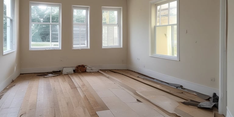 A skilled construction team working on a modern kitchen remodel with sleek cabinetry and lighting.