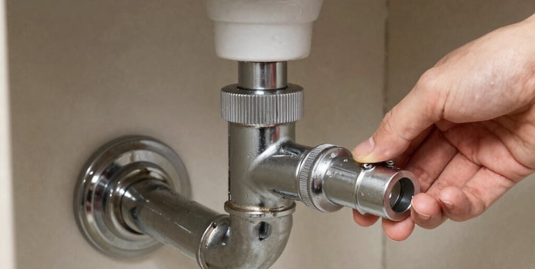 A friendly handyman fixing a leaky faucet in a bright kitchen.