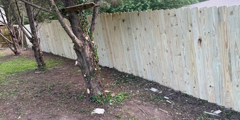 new fence boards installed