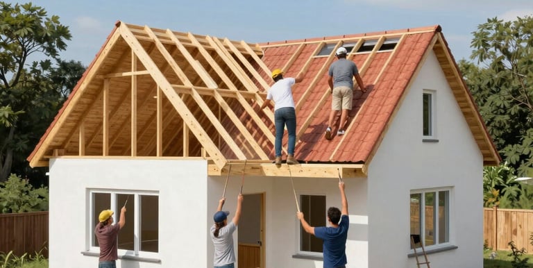 Close-up of a freshly installed construction banner fluttering outside a local business in Oklahoma City.