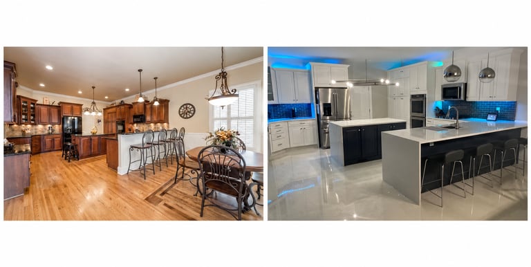 Kitchen remodeling in Marietta, GA — custom cabinetry and dining area