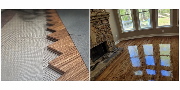 Hardwood flooring samples used in home remodel projects in Marietta, GA