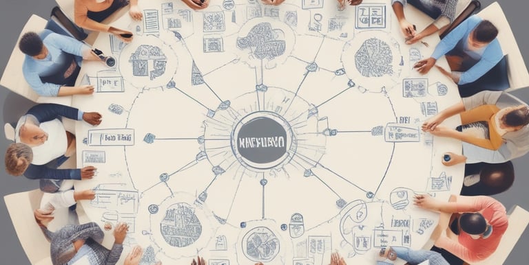 A consultant reviewing contract documents with a client in a modern office.