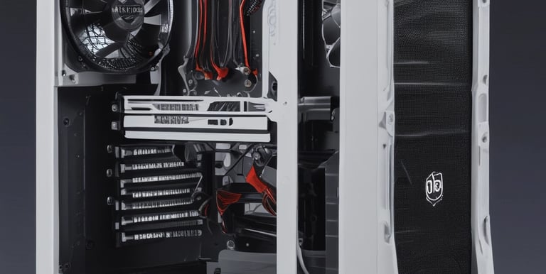 A customized gaming computer desktop.