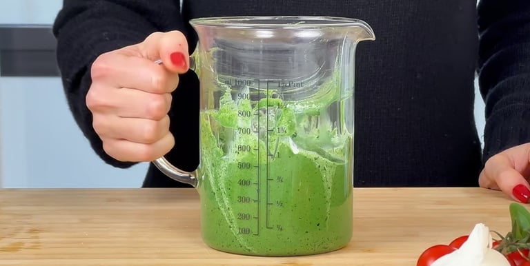 Blend the spinach and ricotta until smooth and creamy