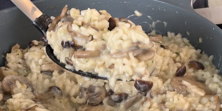 Let the risotto rest for a few minutes and serve