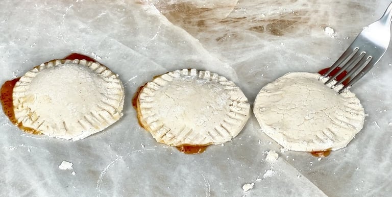 Seal the focaccia with a fork