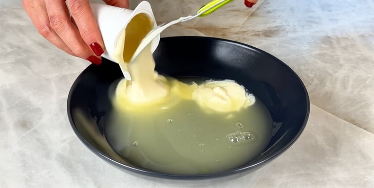 Whisk together the egg whites and plant-based yogurt