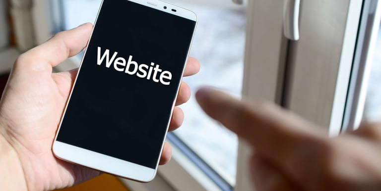 smartphone showing website text