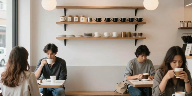 A vibrant retail store front bustling with happy customers and engaging promotions.