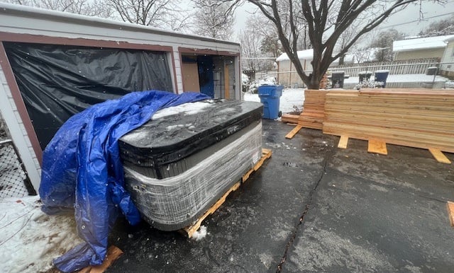 a hot tub that was moved and donated