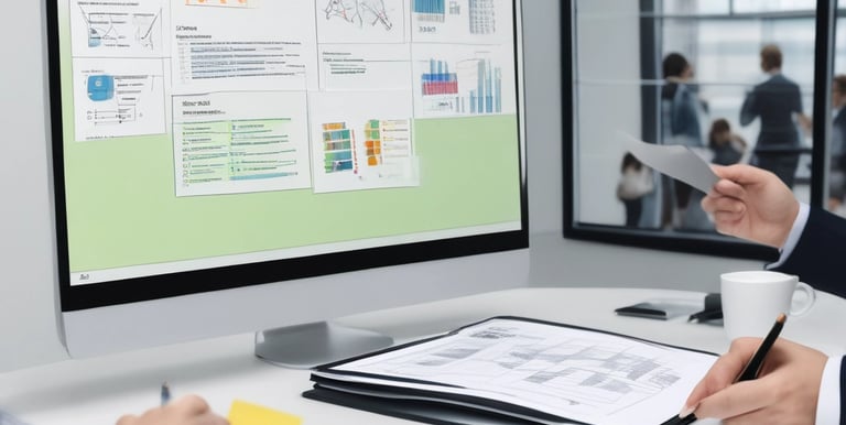 A professional consultation setting with a medical professional sitting at a desk facing a client. The room has a modern aesthetic with white walls decorated with framed certificates. The desk is organized with office supplies, a laptop, and a fruit bowl in the center.