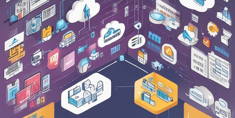 A digital marketplace showcasing various e-commerce products on a laptop screen.
