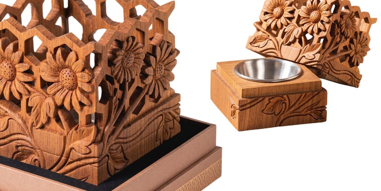 a wooden box for incense burning