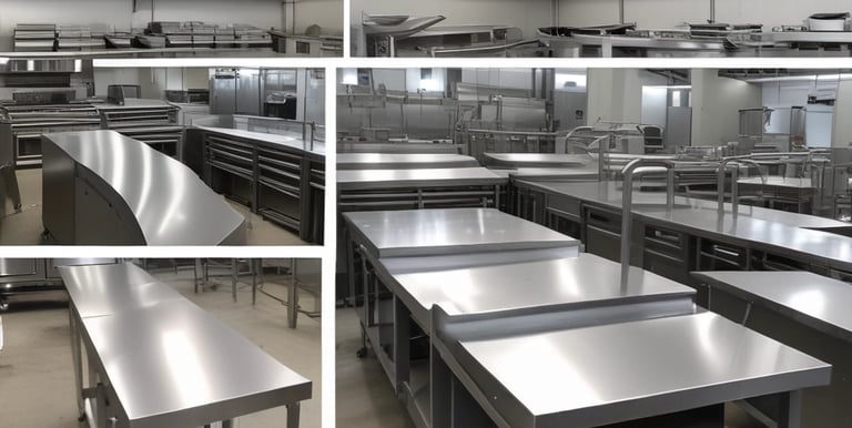 Large stainless steel fermentation tanks are lined up in a brewery or industrial facility. The tanks have measurement markings and some are numbered. The flooring is made of concrete, and there are hoses and pipes leading to the tanks. Overhead, there is bright lighting and a metal roof structure.