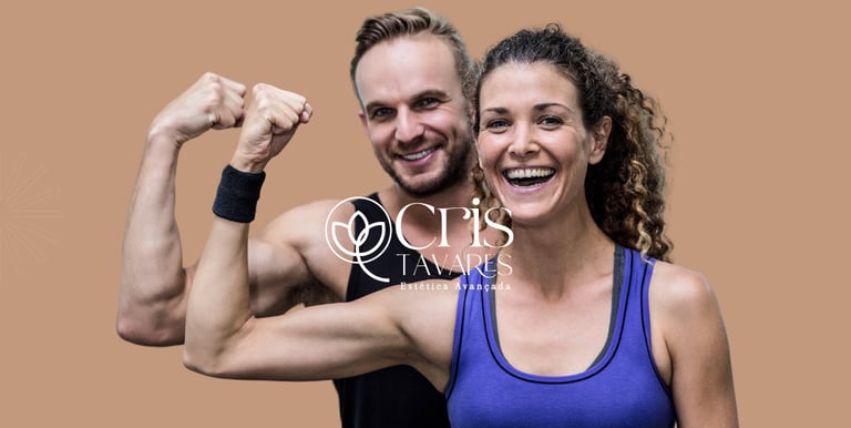 Procedimentos para ganho de massa muscular no Clube da Saúde e Beleza da Dra. Cris Tavares.